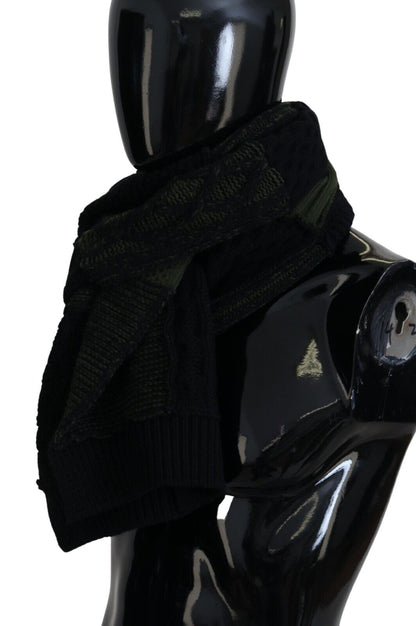 Foulard châle en maille noire et verte Dolce & Gabbana pour homme
