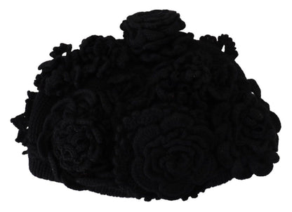 Bonnet d'hiver en laine noire Dolce & Gabbana