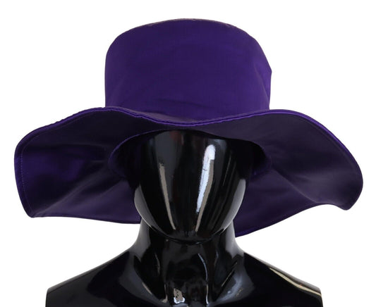 Chapeau haut de forme en soie stretch violet Dolce & Gabbana