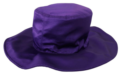 Chapeau haut de forme en soie stretch violet Dolce & Gabbana