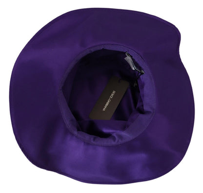 Chapeau haut de forme en soie stretch violet Dolce & Gabbana