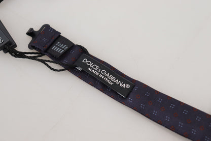 Nœud papillon ajustable en soie à motif bleu Dolce & Gabbana