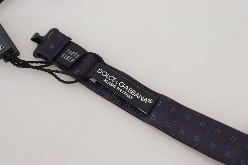 Nœud papillon ajustable en soie à motif bleu Dolce &amp; Gabbana