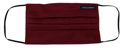 Masque facial Dolce & Gabbana en soie marron plissée avec élastique et sangle d'oreille, taille unique