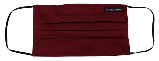 Masque facial Dolce & Gabbana en soie marron plissée avec élastique et sangle d'oreille, taille unique