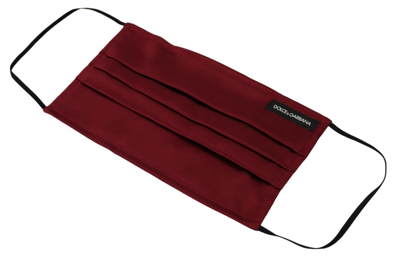 Masque en Soie Plissé Maroon Dolce & Gabbana avec Élastiques
