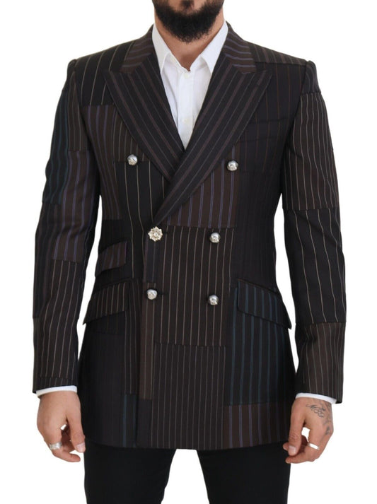 Blazer SICILIA à rayures multicolores et patchwork de Dolce & Gabbana