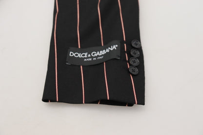 Dolce & Gabbana Blazer à rayures noires en viscose à double boutonnage