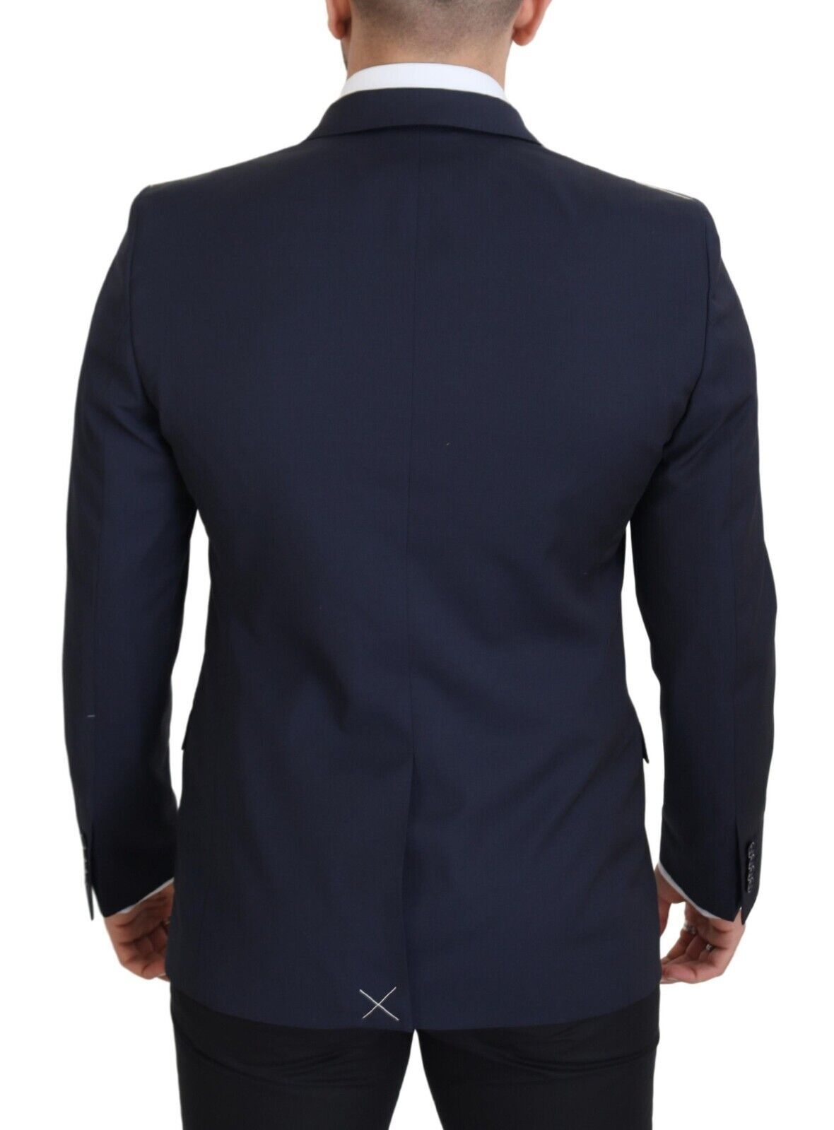 Dolce &amp; Gabbana Blazer MARTINI bleu foncé en laine à simple boutonnage