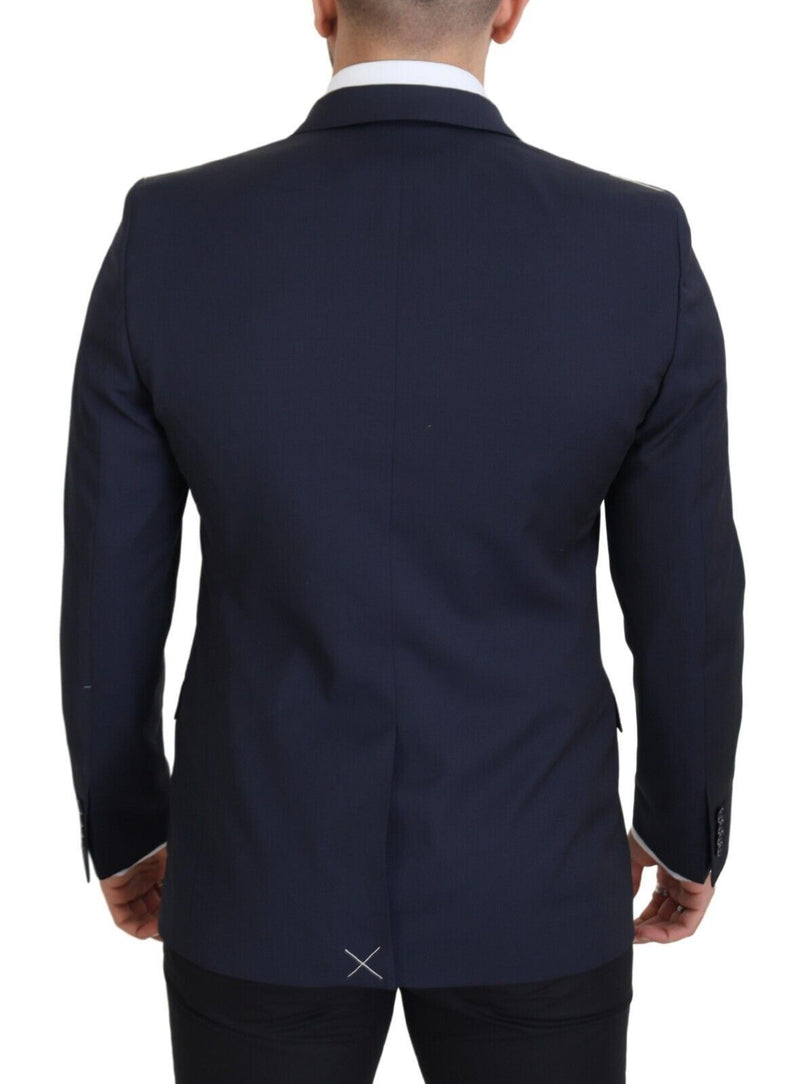 Dolce &amp; Gabbana Blazer MARTINI bleu foncé en laine à simple boutonnage