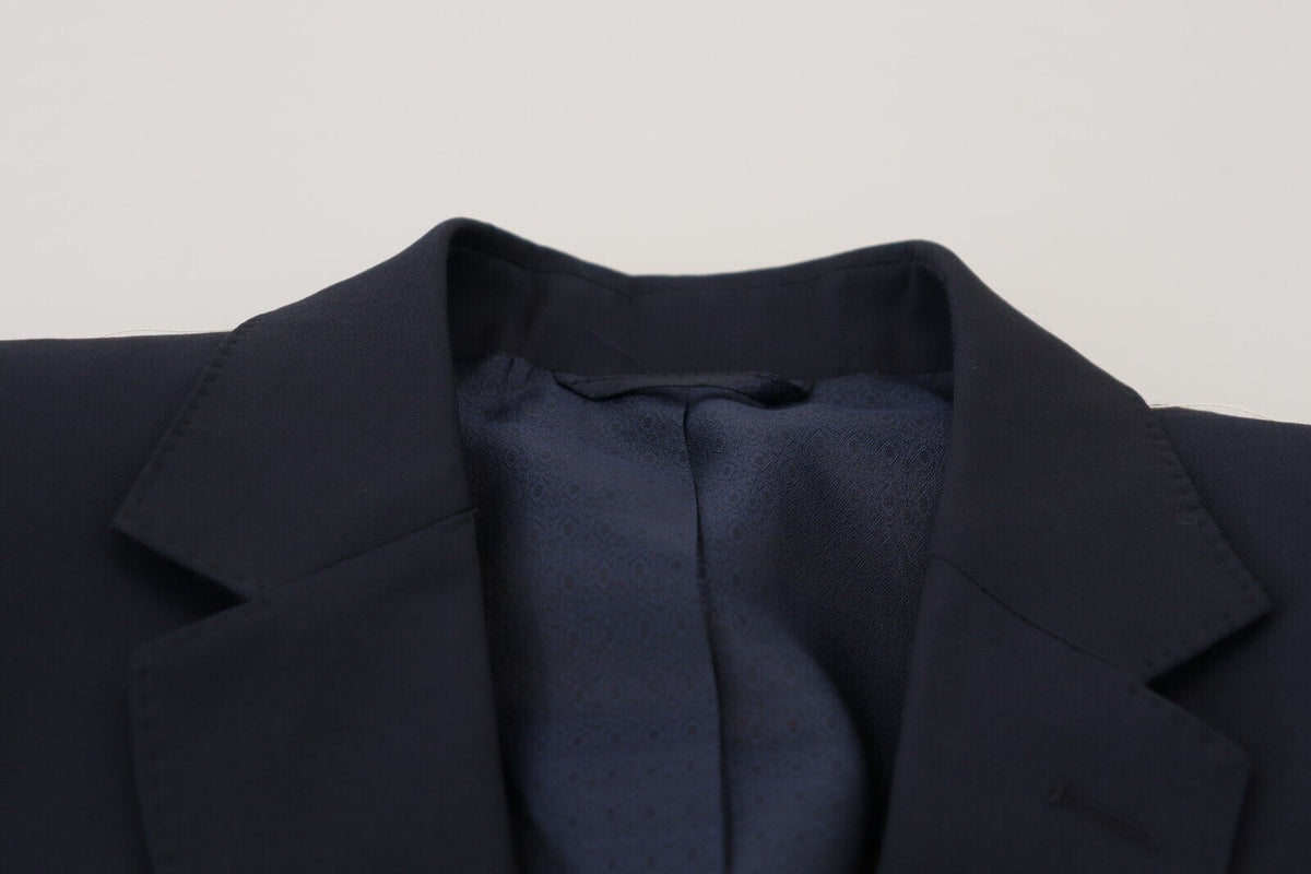 Dolce &amp; Gabbana Blazer MARTINI bleu foncé en laine à simple boutonnage