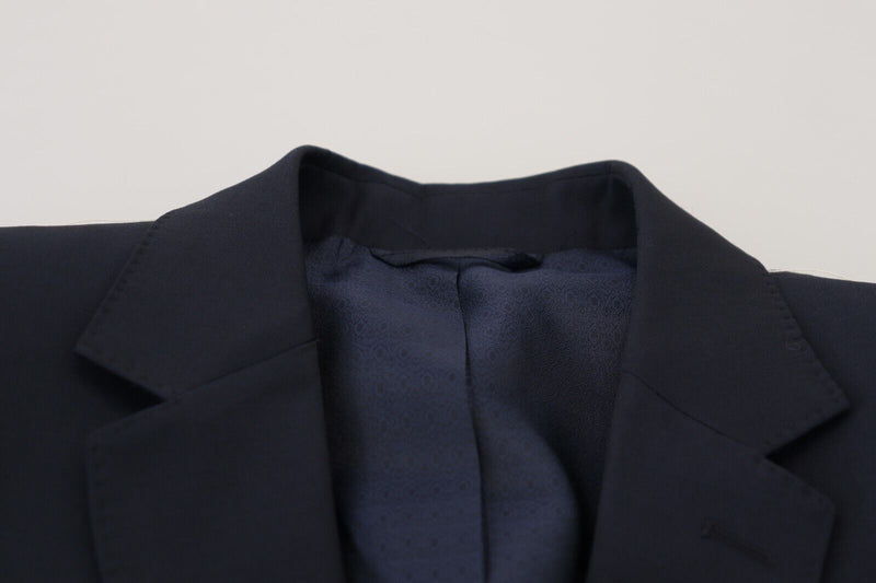 Dolce &amp; Gabbana Blazer MARTINI bleu foncé en laine à simple boutonnage