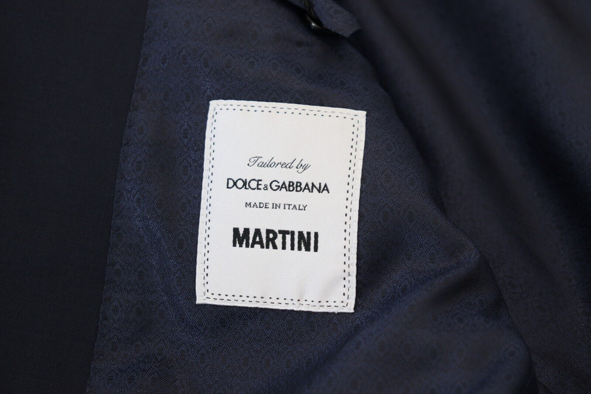Dolce &amp; Gabbana Blazer MARTINI bleu foncé en laine à simple boutonnage