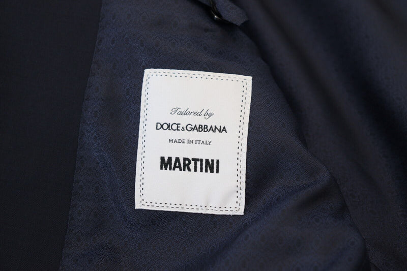 Dolce &amp; Gabbana Blazer MARTINI bleu foncé en laine à simple boutonnage