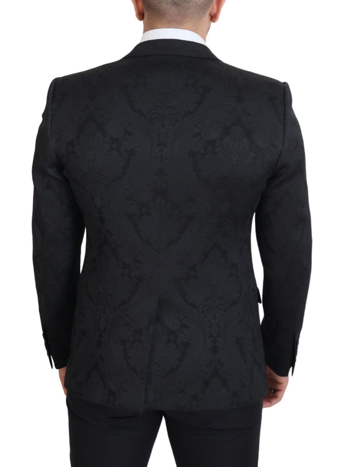 Dolce & Gabbana Black Floral Brocade MARTINI Suit