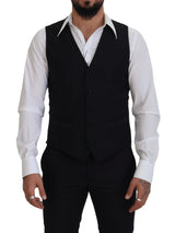 Dolce & Gabbana Black Virgin Wool Waistcoat - Formal Dress Vest