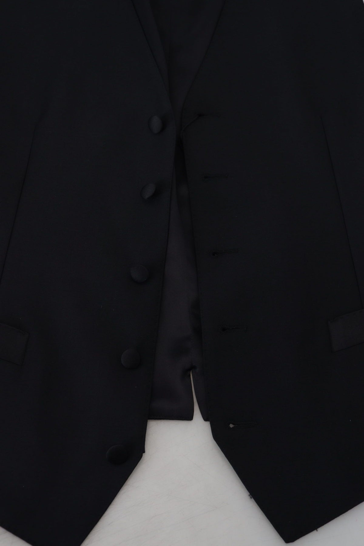 Dolce & Gabbana Black Virgin Wool Waistcoat - Formal Dress Vest