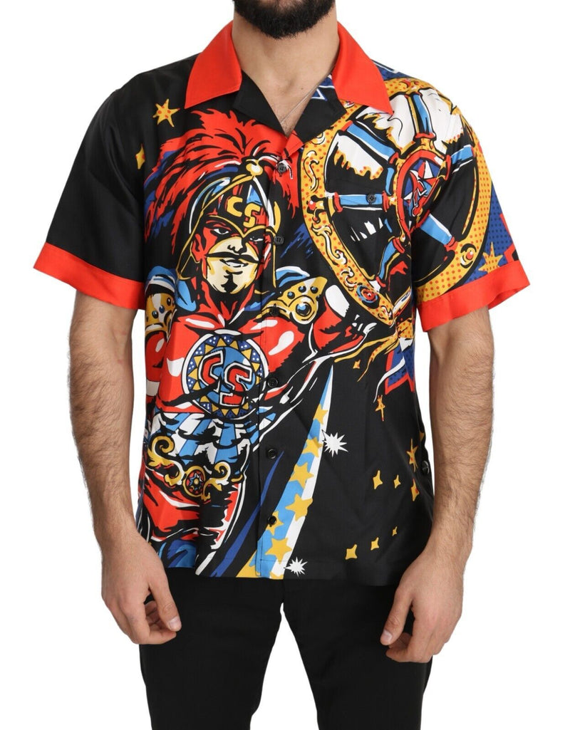 Chemise décontractée à manches courtes à imprimé multicolore de Dolce &amp; Gabbana