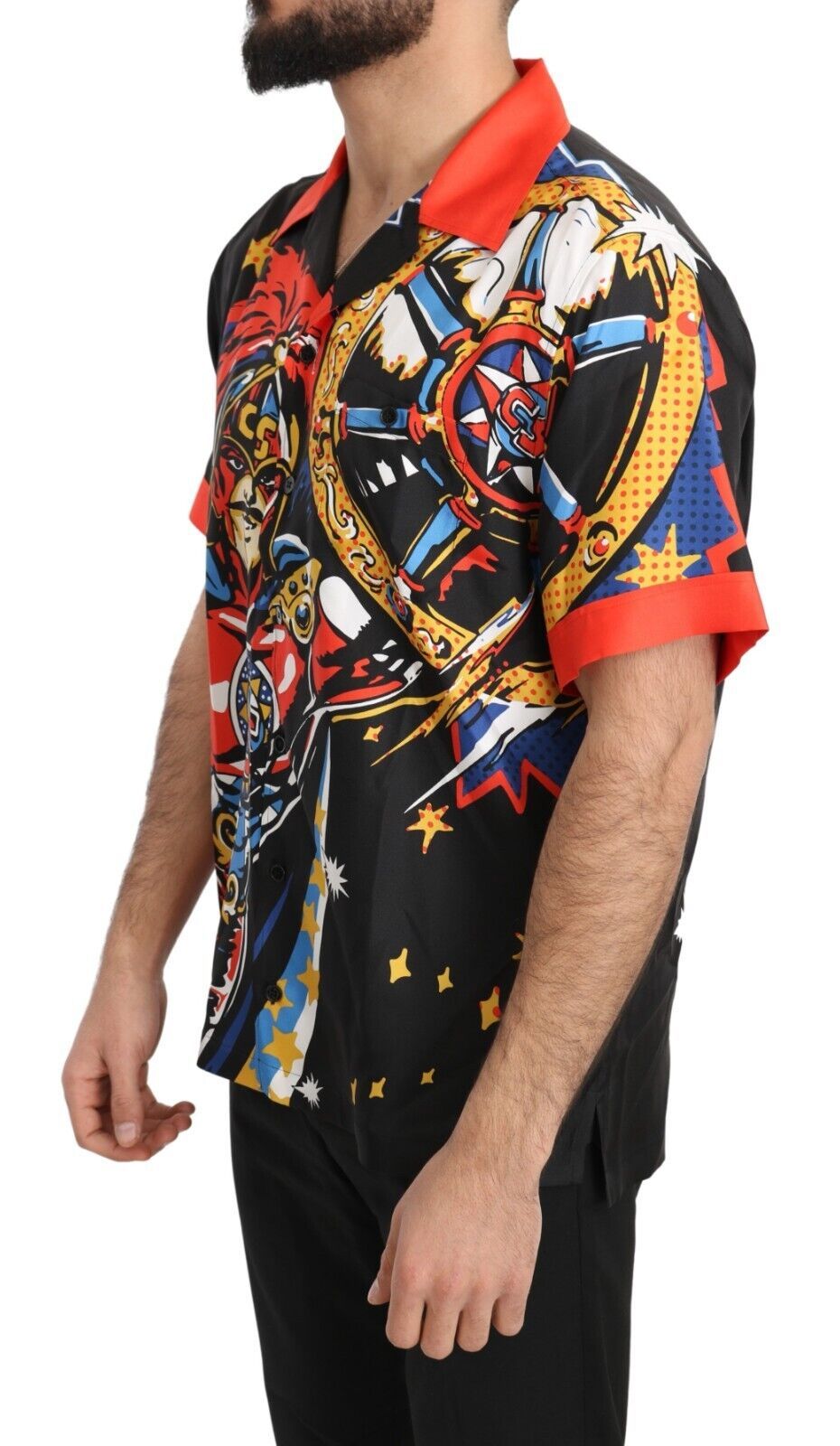 Chemise décontractée à manches courtes à imprimé multicolore de Dolce &amp; Gabbana