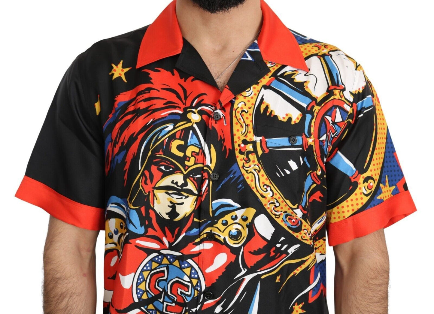 Chemise décontractée à manches courtes à imprimé multicolore de Dolce &amp; Gabbana