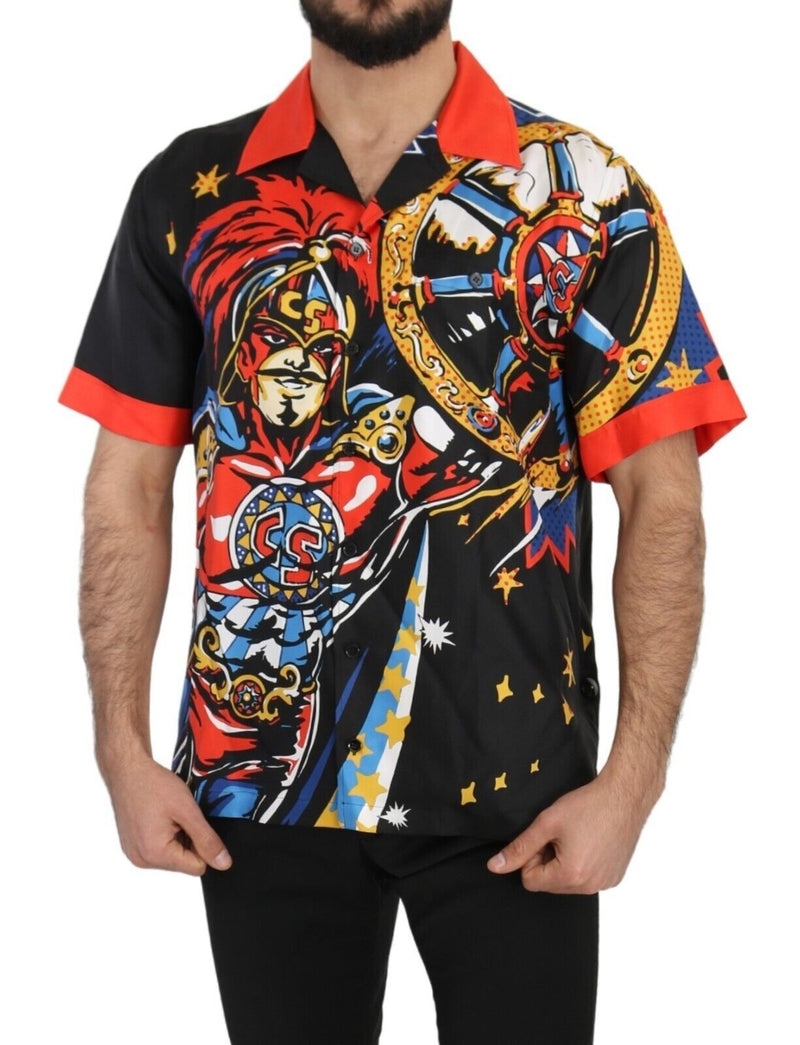Chemise décontractée à manches courtes à imprimé multicolore de Dolce &amp; Gabbana