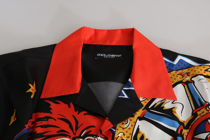 Chemise décontractée à manches courtes à imprimé multicolore de Dolce &amp; Gabbana