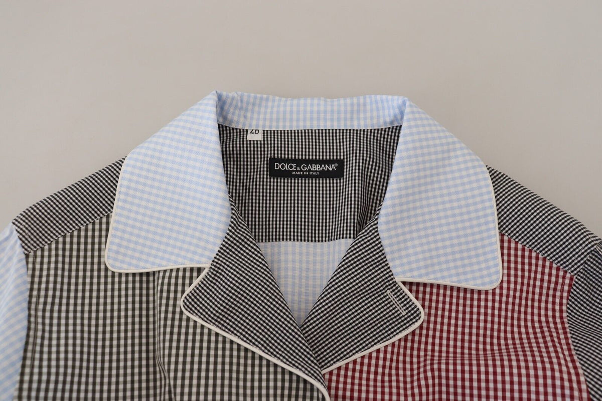 Chemise à manches longues en coton multicolore et patchwork de Dolce &amp; Gabbana