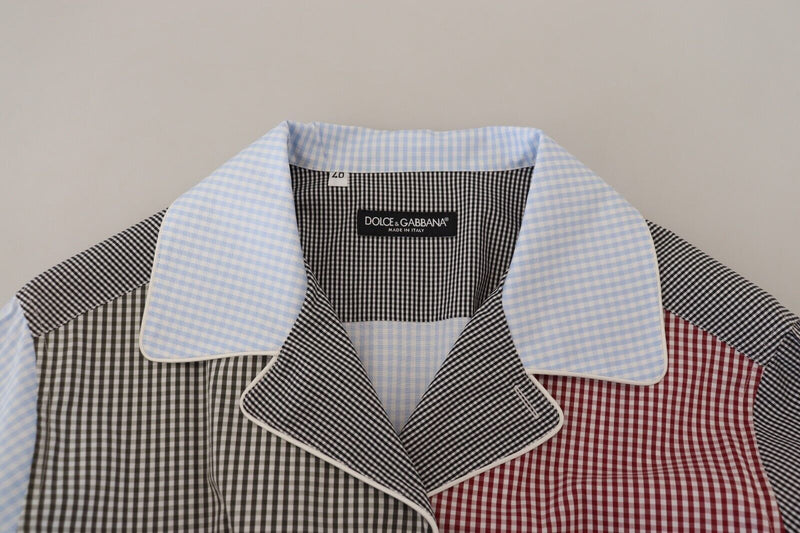 Chemise à manches longues en coton multicolore et patchwork de Dolce &amp; Gabbana