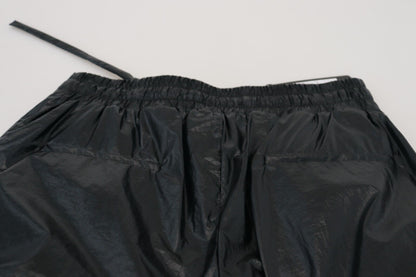 Pantalon en nylon noir brillant à cordon de Dolce &amp; Gabbana