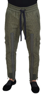 Pantalon cargo à rayures vertes et zippures sur les jambes pour homme, Dolce &amp; Gabbana