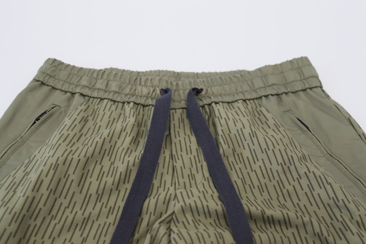 Pantalon cargo à rayures vertes et zippures sur les jambes pour homme, Dolce &amp; Gabbana