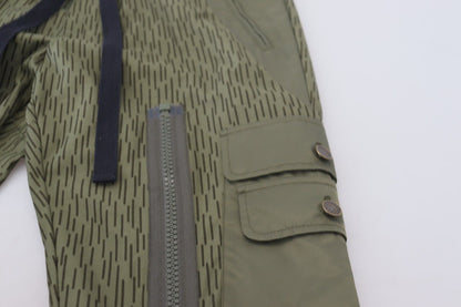 Dolce &amp; Gabbana groene gestreepte cargobroek met ritssluiting aan de binnenkant van de pijpen