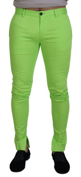 Pantalon slim homme en coton vert clair Dolce &amp; Gabbana