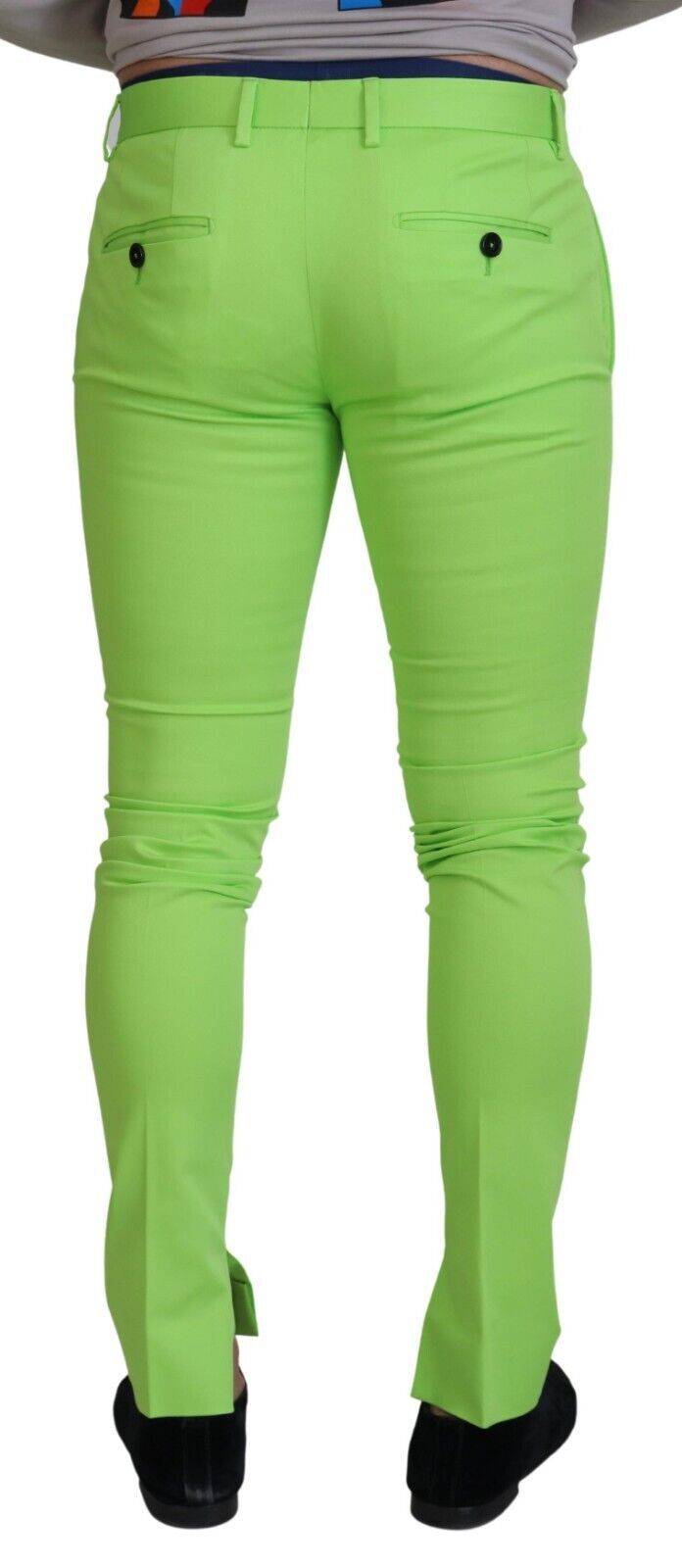 Pantalon slim homme en coton vert clair Dolce &amp; Gabbana