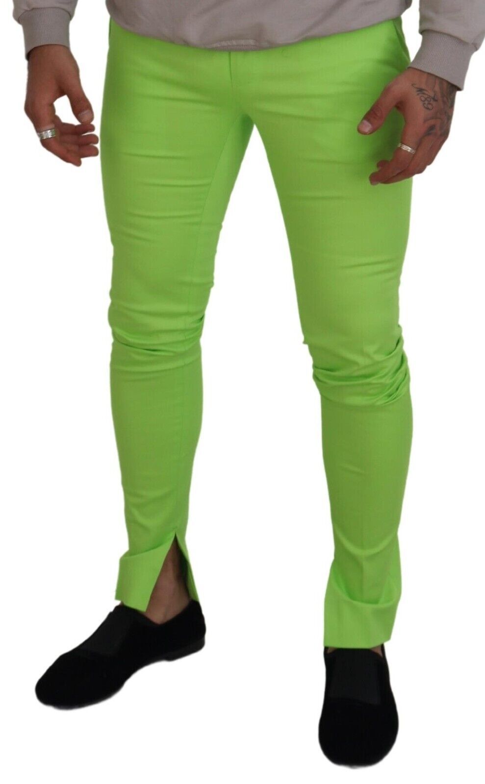 Pantalon slim homme en coton vert clair Dolce &amp; Gabbana