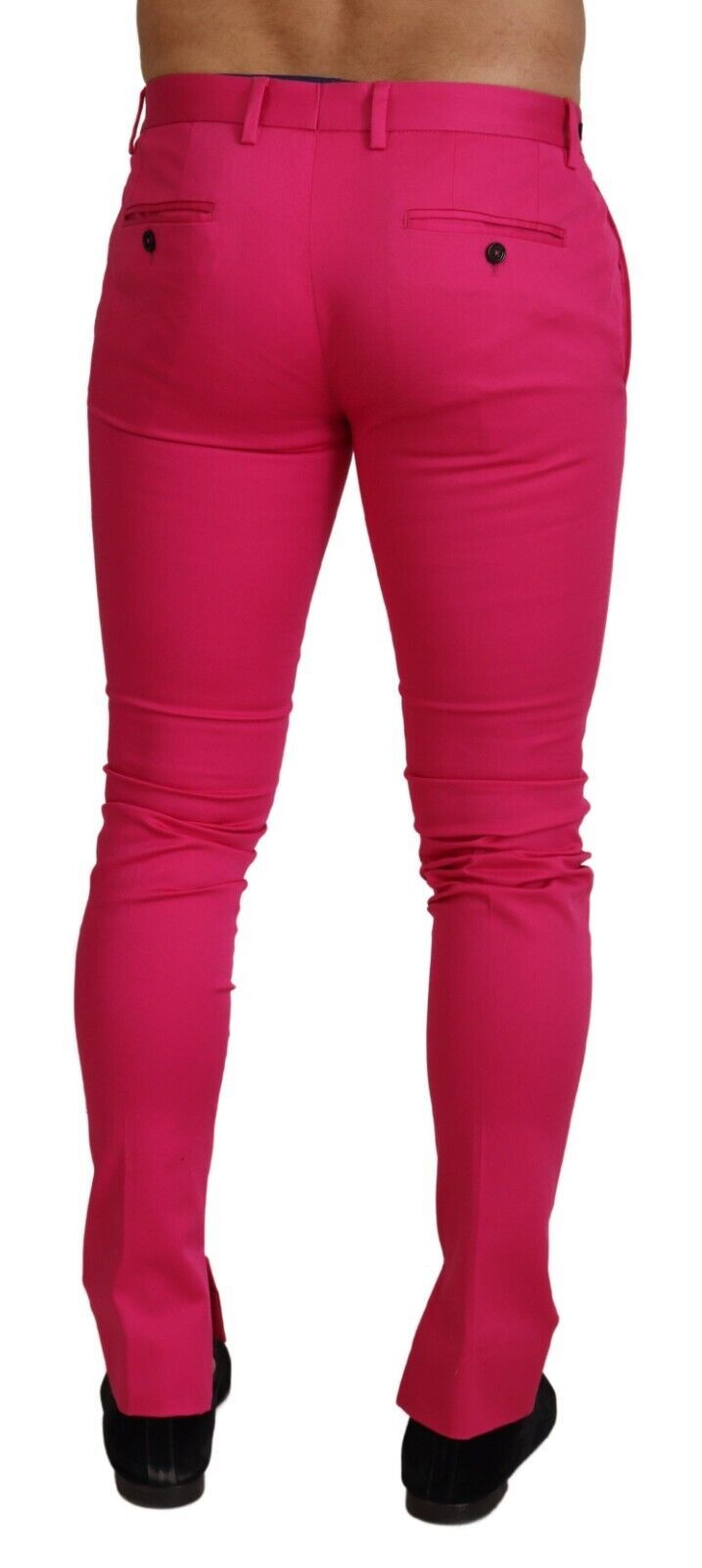 Pantalon Dolce &amp; Gabbana rose à ceinture avec boucle et fermeture éclair.