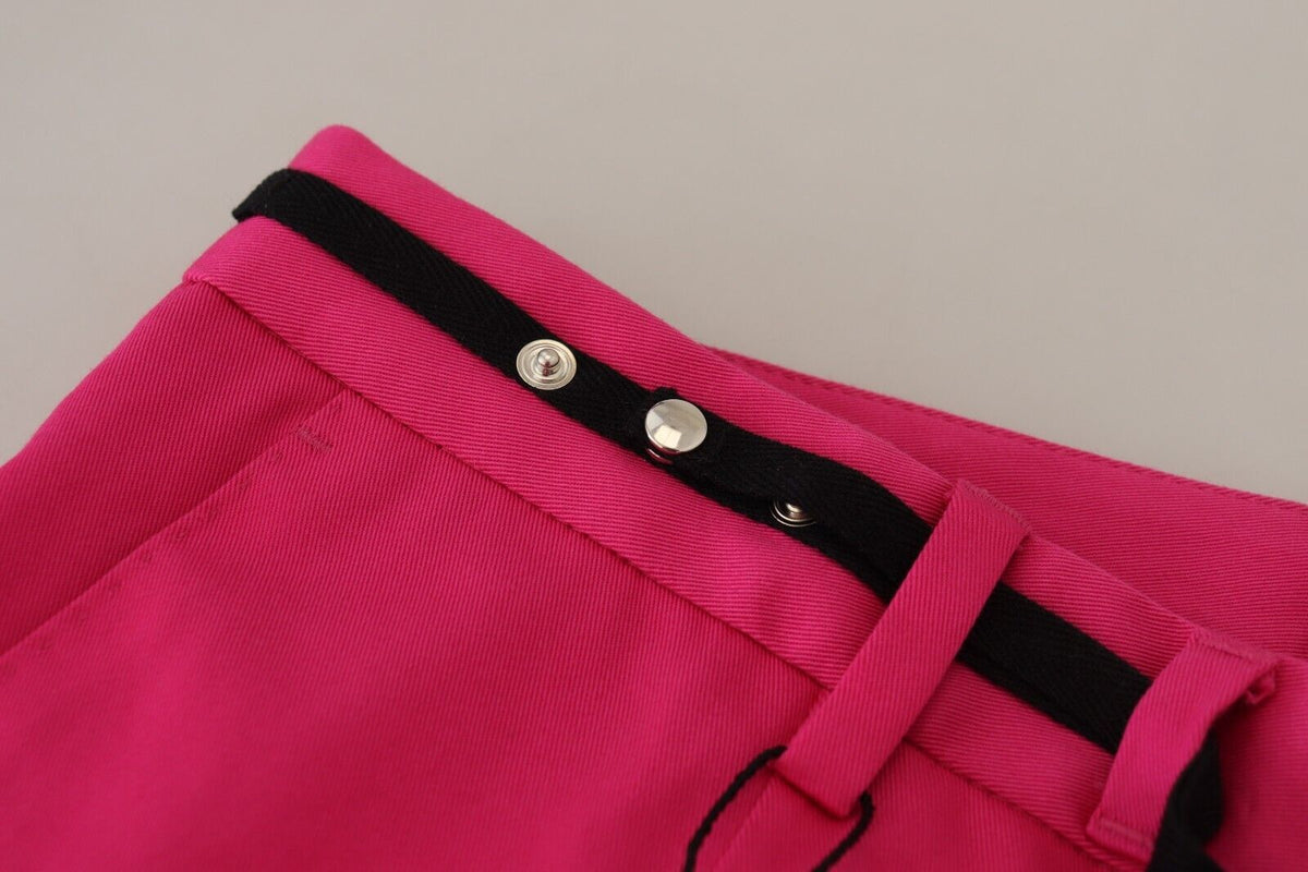 Pantalon Dolce &amp; Gabbana rose à ceinture avec boucle et fermeture éclair.