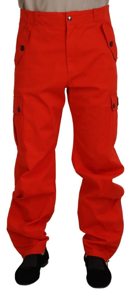 Dolce & Gabbana Rode Cargobroek voor Heren, Katoenen Broek