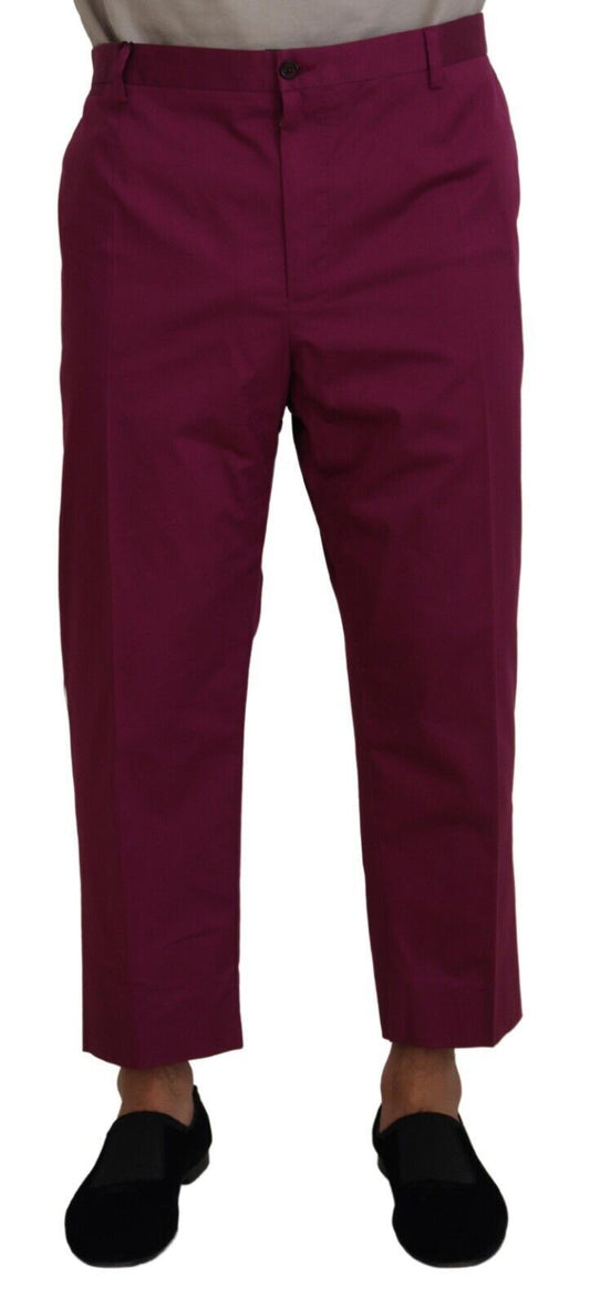 Dolce & Gabbana magenta katoenen broek met DG-logo en zakken