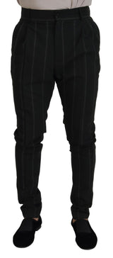 Pantalon homme rayé noir en coton Dolce &amp; Gabbana