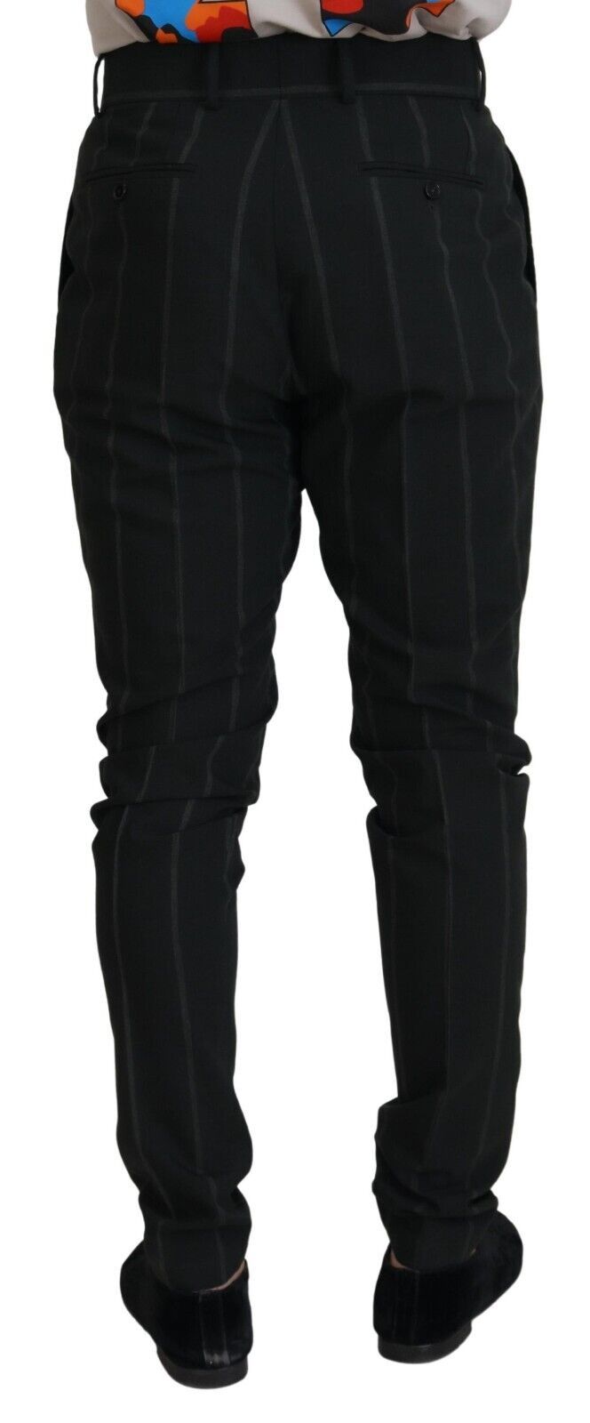 Pantalon homme rayé noir en coton Dolce &amp; Gabbana
