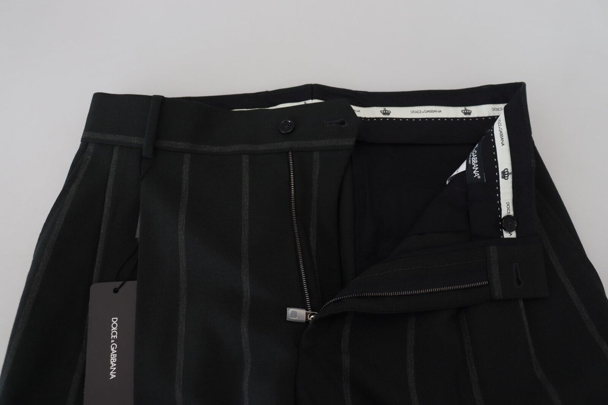 Pantalon homme rayé noir en coton Dolce &amp; Gabbana