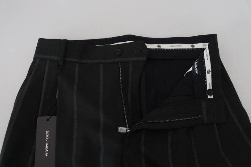 Pantalon homme rayé noir en coton Dolce &amp; Gabbana