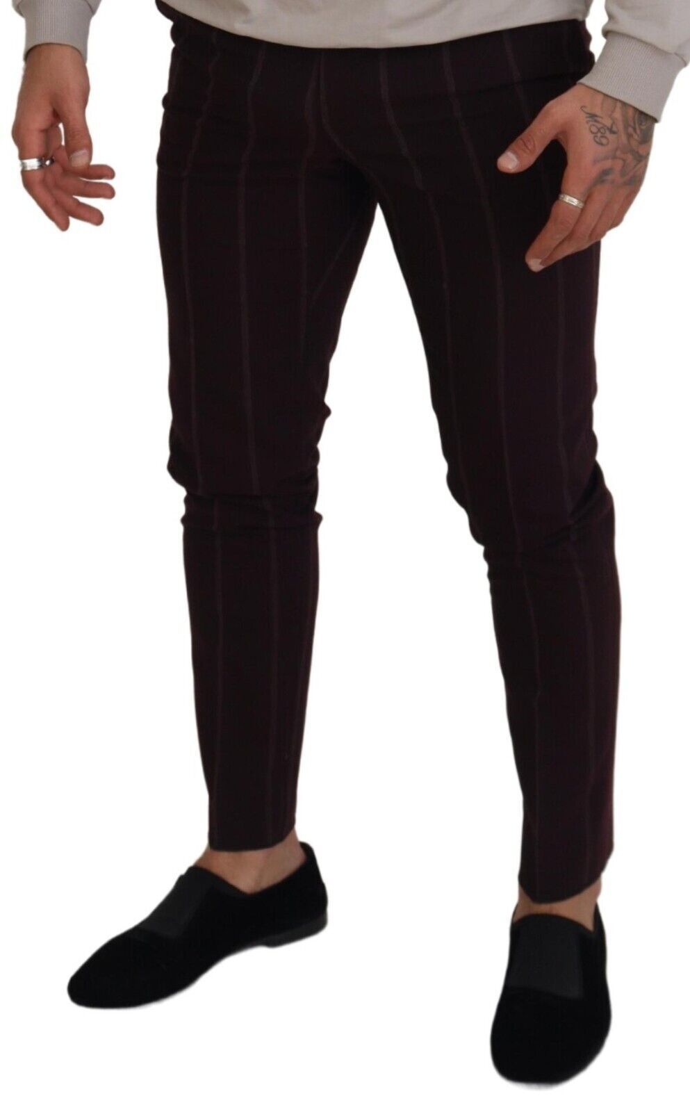 Pantalon rayé brun pour homme en coton Dolce &amp; Gabbana