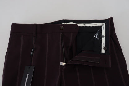 Dolce & Gabbana bruine gestreepte herenbroek van katoen