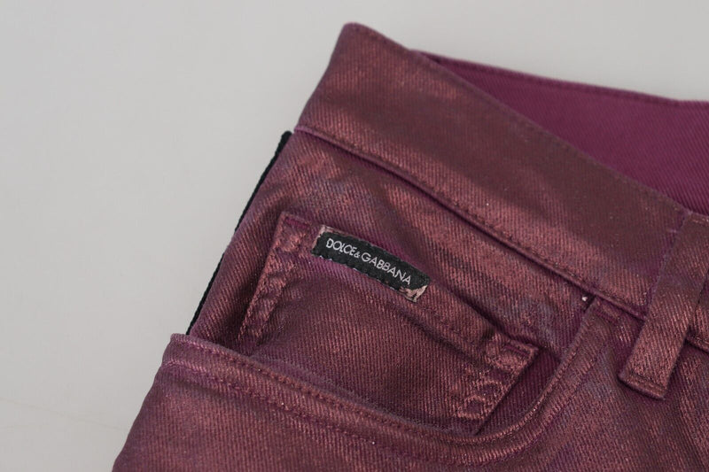 Jeans en jean à bretelles décontractés pour homme en coton magenta de Dolce &amp; Gabbana
