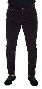 Pantalon habillé en velours côtelé marron pour homme de Dolce &amp; Gabbana