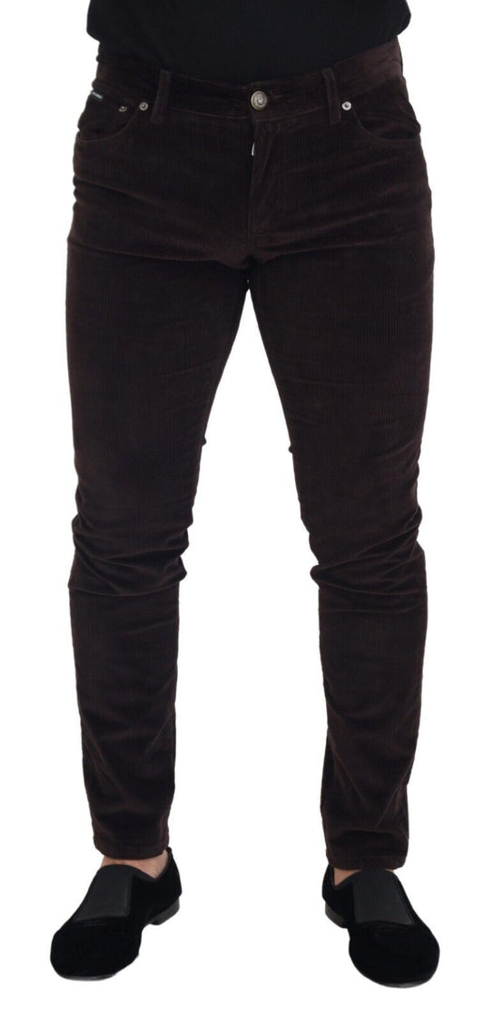 Dolce & Gabbana Bruine Corduroy Casual Broek voor Heren