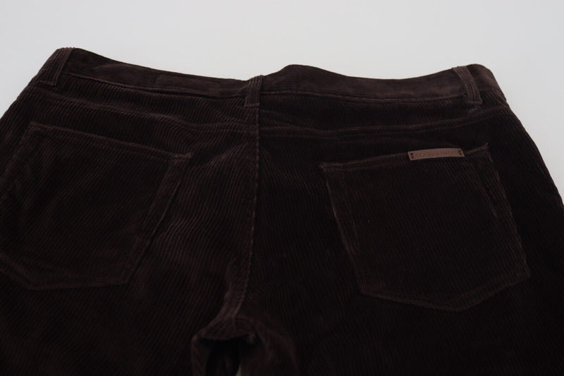 Pantalon habillé en velours côtelé marron pour homme de Dolce &amp; Gabbana
