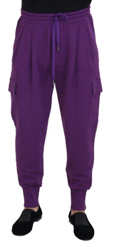Pantalons de jogging cargo en coton violet Dolce &amp; Gabbana